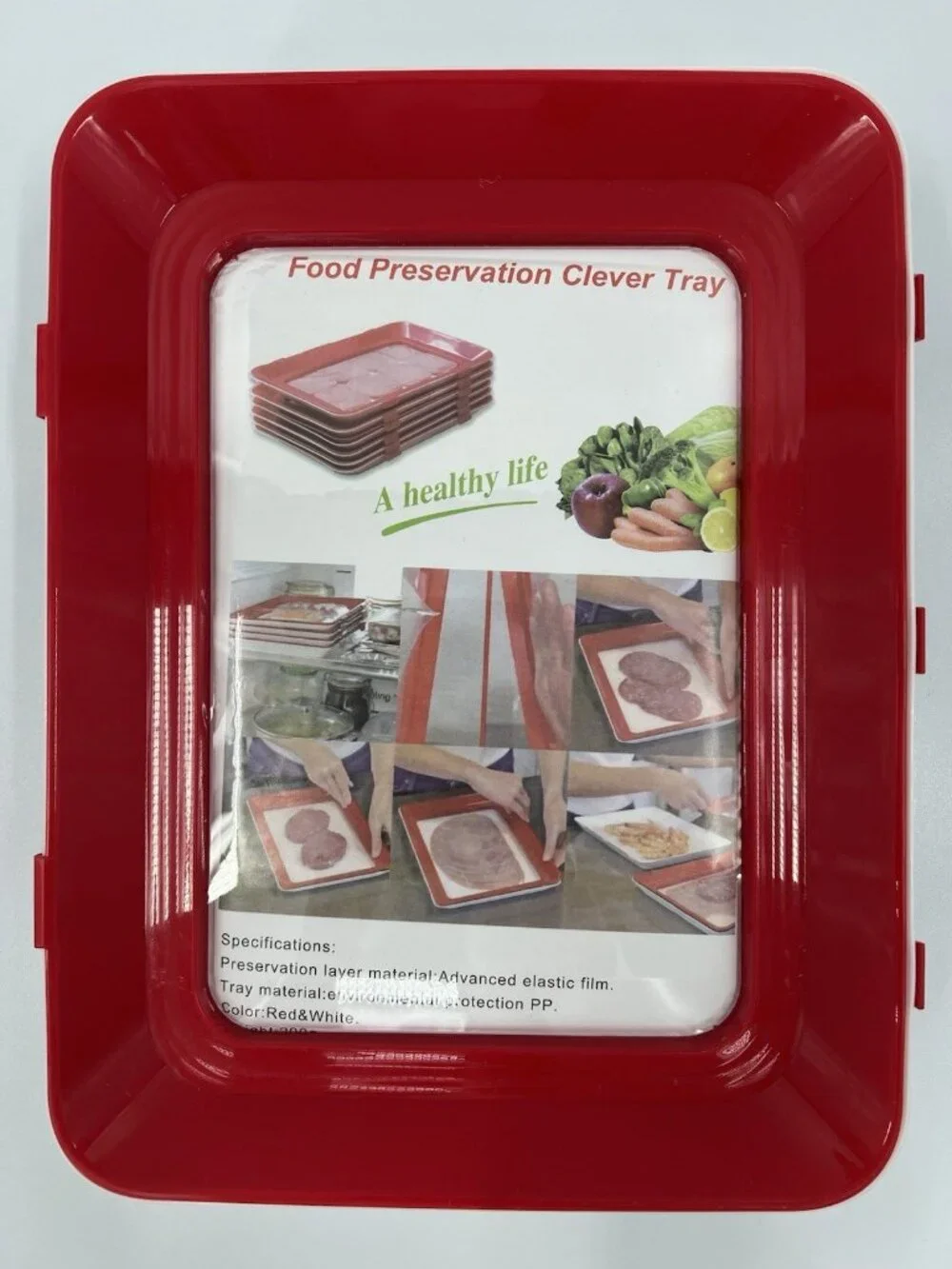 Food Preservation Clever Trays Red Rectangle 6 Pack